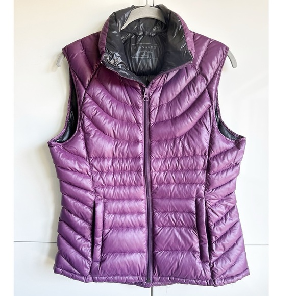Bernardo Packable Goose Down Vest Small Purple Plum Quilted Zip Front Pockets - Picture 1 of 8